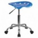 MFO Vibrant Bright Blue Tractor Seat and Chrome Stool