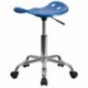 MFO Vibrant Bright Blue Tractor Seat and Chrome Stool
