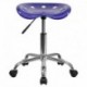 MFO Vibrant Deep Blue Tractor Seat and Chrome Stool