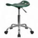 MFO Vibrant Green Tractor Seat and Chrome Stool