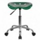 MFO Vibrant Green Tractor Seat and Chrome Stool