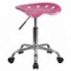 MFO Vibrant Pink Tractor Seat and Chrome Stool