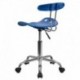 MFO Vibrant Bright Blue and Chrome Computer Task Chair with Tractor Seat