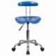 MFO Vibrant Bright Blue and Chrome Computer Task Chair with Tractor Seat