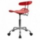 MFO Vibrant Cherry Tomato and Chrome Computer Task Chair with Tractor Seat