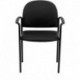 MFO Black Vinyl Comfortable Stackable Steel Side Chair with Arms