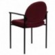 MFO Burgundy Fabric Comfortable Stackable Steel Side Chair with Arms