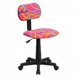 MFO Multi-Colored Swirl Printed Pink Computer Chair