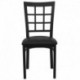 MFO Black Window Back Metal Restaurant Chair - Black Vinyl Seat