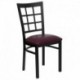 MFO Black Window Back Metal Restaurant Chair - Burgundy Vinyl Seat