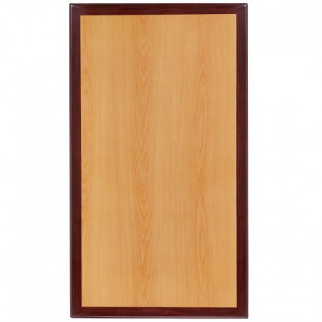 MFO 24'' x 30'' Rectangular Two-Tone Resin Cherry and Mahogany Table Top