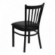 MFO Black Vertical Back Metal Restaurant Chair - Black Vinyl Seat