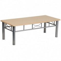 MFO Natural Laminate Coffee Table with Silver Steel Frame