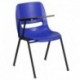 MFO Blue Ergonomic Shell Chair with Right Handed Flip-Up Tablet Arm