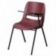 MFO Burgundy Ergonomic Shell Chair with Left Handed Flip-Up Tablet Arm