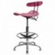 MFO Vibrant Pink and Chrome Drafting Stool with Tractor Seat