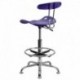 MFO Vibrant Violet and Chrome Drafting Stool with Tractor Seat