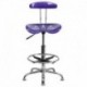 MFO Vibrant Violet and Chrome Drafting Stool with Tractor Seat