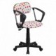 MFO Multi-Colored Dot Printed Computer Chair with Arms