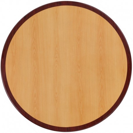 MFO 30'' Round Two-Tone Resin Cherry and Mahogany Table Top
