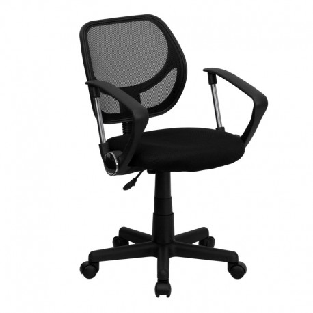 MFO Mid-Back Black Mesh Task Chair and Computer Chair with Arms
