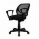 MFO Mid-Back Black Mesh Task Chair and Computer Chair with Arms