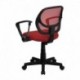 MFO Mid-Back Red Mesh Task Chair and Computer Chair with Arms