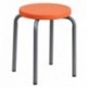 MFO Stackable Stool with Orange Seat and Silver Powder Coated Frame