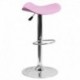 MFO Contemporary Pink Vinyl Adjustable Height Bar Stool with Chrome Base