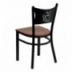 MFO Black Coffee Back Metal Restaurant Chair - Cherry Wood Seat