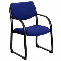MFO Navy Fabric Executive Side Chair with Sled Base