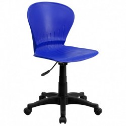 MFO Mid-Back Blue Plastic Swivel Task Chair