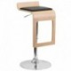 MFO Beech Bentwood Adjustable Height Bar Stool with Black Vinyl Seat and Drop Frame