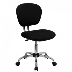 MFO Mid-Back Black Mesh Task Chair with Chrome Base