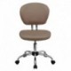 MFO Mid-Back Coffee Brown Mesh Task Chair with Chrome Base
