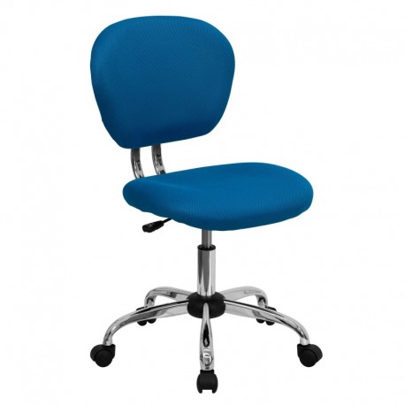 MFO Mid-Back Turquoise Mesh Task Chair with Chrome Base