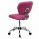 MFO Mid-Back Pink Mesh Task Chair with Chrome Base