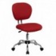 MFO Mid-Back Red Mesh Task Chair with Chrome Base
