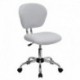 MFO Mid-Back White Mesh Task Chair with Chrome Base