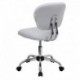 MFO Mid-Back White Mesh Task Chair with Chrome Base