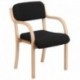 MFO Contemporary Black Fabric Wood Side Chair with Beech Frame