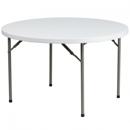 MFO 48'' Round Granite White Plastic Folding Table