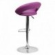 MFO Contemporary Purple Vinyl Rounded Back Adjustable Height Bar Stool with Chrome Base