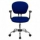 MFO Mid-Back Blue Mesh Task Chair with Arms and Chrome Base