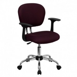 MFO Mid-Back Burgundy Mesh Task Chair with Arms and Chrome Base