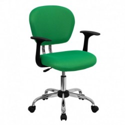 MFO Mid-Back Bright Green Mesh Task Chair with Arms and Chrome Base
