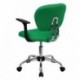 MFO Mid-Back Bright Green Mesh Task Chair with Arms and Chrome Base