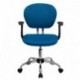 MFO Mid-Back Turquoise Mesh Task Chair with Arms and Chrome Base