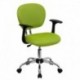 MFO Mid-Back Apple Green Mesh Task Chair with Arms and Chrome Base