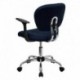 MFO Mid-Back Navy Mesh Task Chair with Arms and Chrome Base